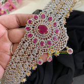 Exquisite Bridal American Diamond Hipbelt-Oval Floral-G5743